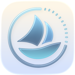 App-Symbol von Törn: ein Segelboot in einem Kreis